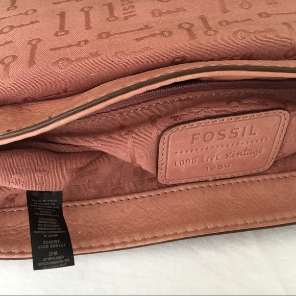 Fossil Messenger Bag Pink Satchel Crossbody - Picture 4 of 8